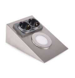 ACK AH11-00204 2,5W Ledli Prizli Tezgah Altı Armatür Satin Kasa 3000K Günışığı - ACK