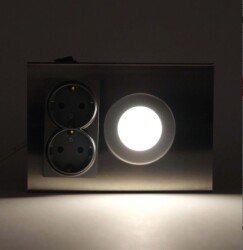 ACK AH11-00204 2,5W Ledli Prizli Tezgah Altı Armatür Satin Kasa 3000K Günışığı - ACK (1)