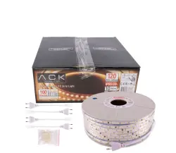 ACK AS01-01500 10W/mt 220V 120 Ledli Şerit Led 3000K Günışığı IP65 - ACK (1)