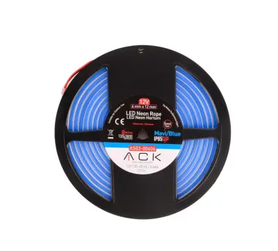ACK AS03-00606 10W/mt 12V Neon Hortum Led Mavi Işık IP65 - 2
