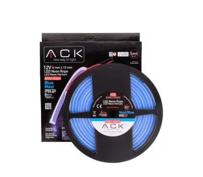 ACK AS03-00606 10W/mt 12V Neon Hortum Led Mavi Işık IP65 - 3