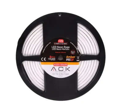 ACK AS03-00608 10W/mt 12V Neon Hortum Led Amber Işık IP65 - 3