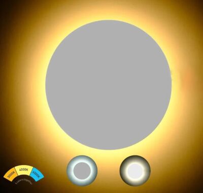 ACK AT15-01890 18W Led Duvar Armatürü Beyaz Kasa 6500-4000-3000K - 3