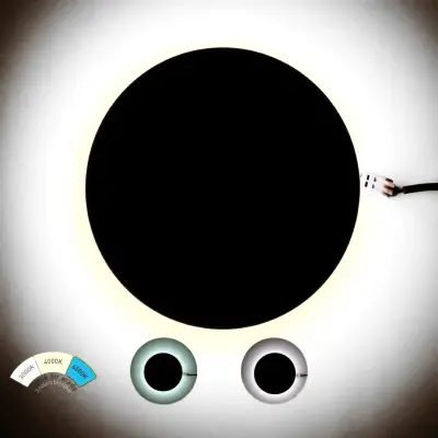 ACK AT15-01891 18W Led Duvar Armatürü Siyah Kasa 6500-4000-3000K - 6