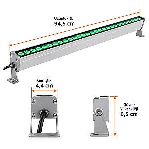 ACK AT20-03653 1Wx36 Yeşil Led Wallwasher 100cm - 4