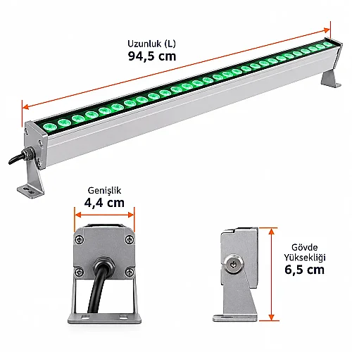 ACK AT20-03653 1Wx36 Yeşil Led Wallwasher 100cm - 4
