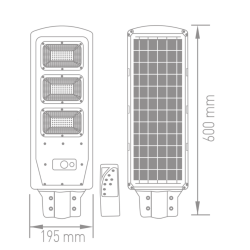 ACK AT42-09031 90W Solar Sokak Armatürü 1120 Lümen 6500K Beyaz Işık IP65 - ACK (1)