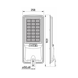 ACK AT42-16031 240W Solar Sokak Armatürü 6500K Beyaz Işık IP65 - ACK (1)