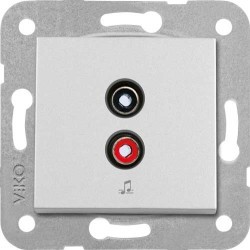 Artline Novella /Trenda Metalik Beyaz Müzik Yayın Prizi Kapak (Mekanizma Hariç) - Viko Artline (1)