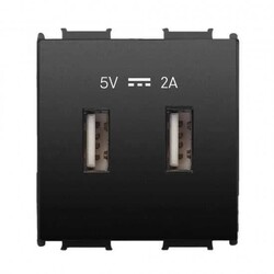 Artline Novella/Trenda N/T Siyah Usb Priz Kapak 5V-2A - Viko Artline
