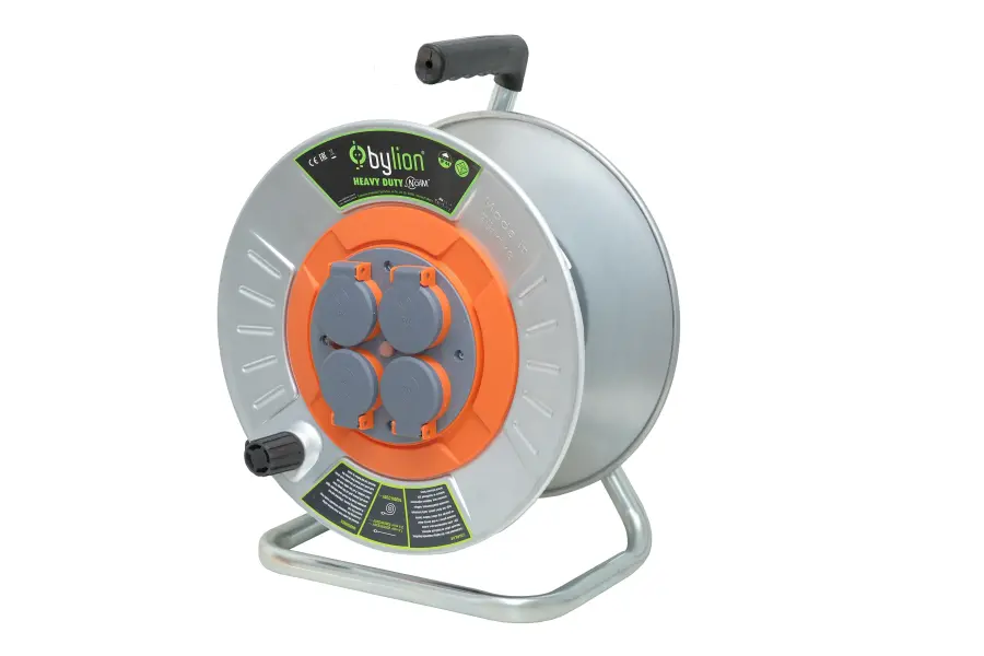 BYLION MMP-10000-F Kapaklı Metal Boş Makara Ø300 IP44 F Tipi 50m Kapasiteli - BYLION