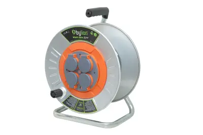 BYLION MMP-10000-F Kapaklı Metal Boş Makara Ø300 IP44 F Tipi 50m Kapasiteli - 1