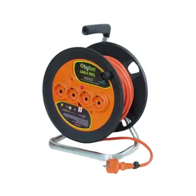 BYLION PMK-20325-F Plastik Seyyar Makara Ø280 IP20 F Tipi 3x2,5 20M Turuncu Kablo - 1
