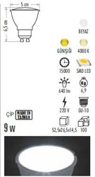 Cata CT-4210 9w Dimmerli Led Ampul Gu-10 Duy 4000K - Cata (1)
