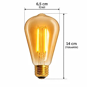 Cata CT-4350 4W E27 Amber Rustik Led Ampul - 3