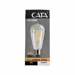 Cata CT-4353 8W E27 3200K Günışığı Led Filament Ampul - Cata (1)