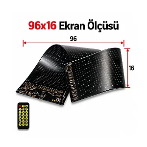 Cata CT-4568 Led Matrix Panel 96x16 cm Sticker Screen - 4