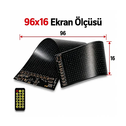 Cata CT-4568 Led Matrix Panel 96x16 cm Sticker Screen - 4