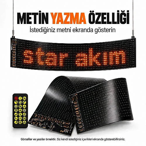 Cata CT-4568 Led Matrix Panel 96x16 cm Sticker Screen - 2