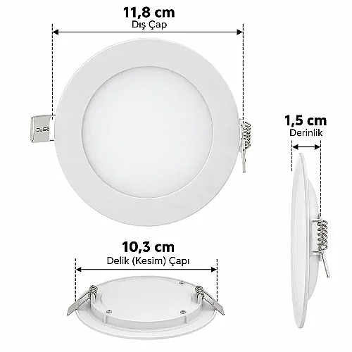 Cata CT-5145 6W Günışığı Slim Led Panel Spot Beyaz Armatür - 4