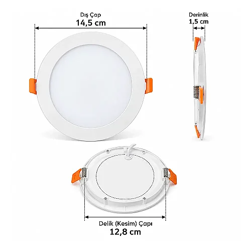 Cata CT-5146 9W Beyaz Işık Led Panel Spot Beyaz Armatür - 4