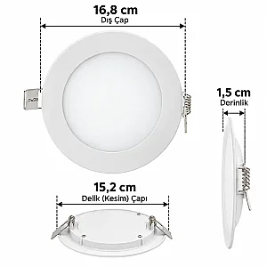 Cata CT-5147 12W Günışığı Led Panel Spot Beyaz Armatür - 4