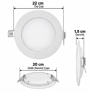 Cata CT-5169 18W Günışığı Led Panel Spot Beyaz Armatür - 4