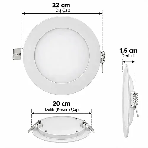 Cata CT-5169 18W Günışığı Led Panel Spot Beyaz Armatür - 4