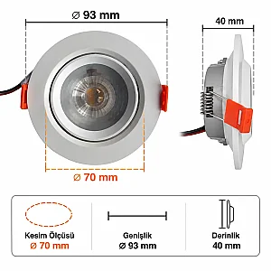 Cata CT-5204 Akik 7W Beyaz Işık Hareketli SMD Led Spot Armatür - 4