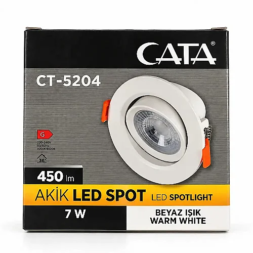 Cata CT-5204 Akik 7W Beyaz Işık Hareketli SMD Led Spot Armatür - 5