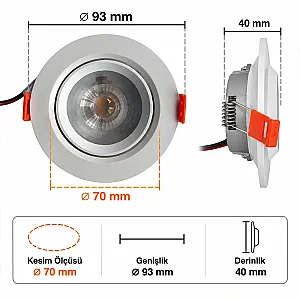 Cata CT-5204 Akik 7W Günışığı Hareketli SMD Led Spot Armatür - 4