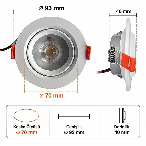 Cata CT-5204 Akik 7W Günışığı Hareketli SMD Led Spot Armatür - 4