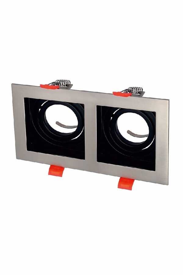 Cata CT-5226 Pars Kare İkili Spot Kasası Spot Satin Renk Boş Kasa - Cata
