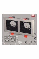 Cata CT-5226 Pars Kare İkili Spot Kasası Spot Satin Renk Boş Kasa - Cata (1)