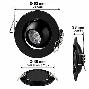 Cata CT-5268 1,5W Beyaz Işık UFO Yıldız Hareketli Led Spot Armatür - 4