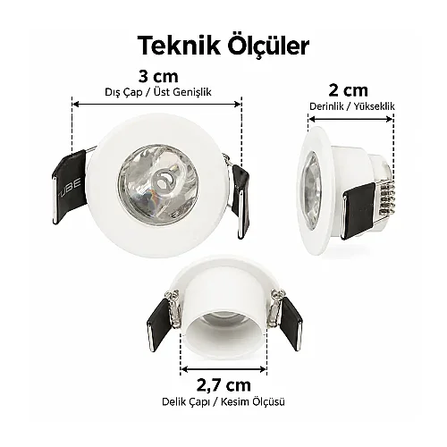 Cata CT-5270 1,5W Beyaz Işık Yıldız Beyaz Led Spot Armatür - 4