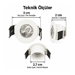 Cata CT-5270 1,5W Günışığı Yıldız Beyaz Led Spot Armatür - 4