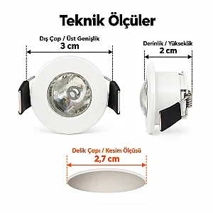 Cata CT-5270 1,5W Günışığı Yıldız Satin Led Spot Armatür - 4