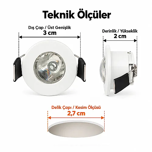 Cata CT-5270 1,5W Günışığı Yıldız Satin Led Spot Armatür - 4