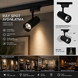 Cata CT-5338 25w Hermes Ray Spot Armatür 3000K Gün Işığı - 3