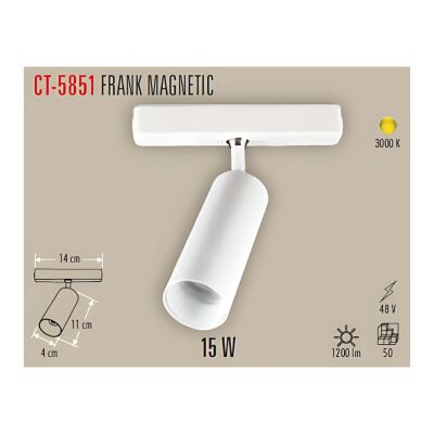 Cata CT-5851 15W Frank Magnetic Ray Spot Armatür Günışığı - 3