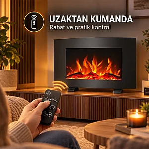 Cata CT-6065 Plazma 1000-2000W Elektrikli Şömine Isıtıcı - CATA (1)