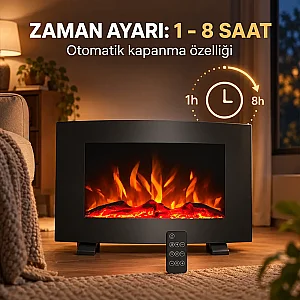Cata CT-6065 Plazma 1000-2000W Elektrikli Şömine Isıtıcı - 4