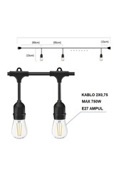Cata CT-7069 Sarmaşık Sıralı Dış Mekan Armatür 5 Metre - 5 Duy - 3