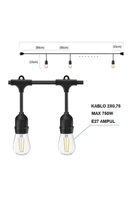Cata CT-7069 Sarmaşık Sıralı Dış Mekan Armatür 5 Metre - 5 Duy - 3