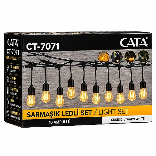 Cata CT-7071 8W E27 Sarmaşık 10 Ampullü Ledli Set - 3
