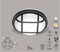 Cata Ct-7097 22w Kapri Led Armatür Beyaz Işık - Cata (1)