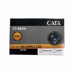 Cata CT-8504 10 Mt Eklenebilir Yılbaşı Süsleme 100 Ledli Flaşlı Beyaz Işık - Cata (1)