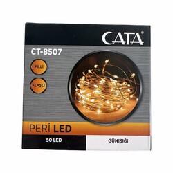 Cata CT-8507 5 Metre Peri Led Süsleme 50 Led Flaşlı Pilli Günışığı - Cata (1)