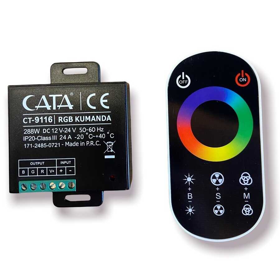 Cata CT-9116 24 Amper Siyah RGB Şerit Led Kumanda 24A 288W - Cata